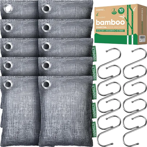 Vista 12 de Absorbedor de olores de carbón activado, ganchos grandes de 17.64 oz de ancho, eliminador de olores naturales para olores fuertes, bolsas