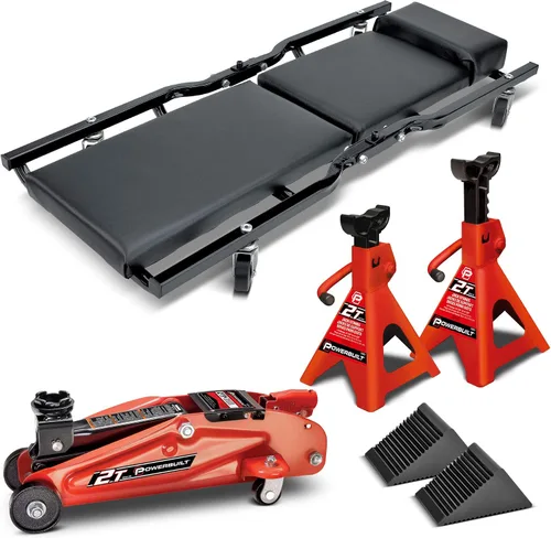 Vista 10 de Powerbuilt Xtra Gato de Suelo de Perfil Bajo para Vehículos con Barra de Seguridad, Gato Extra Bajo para Automóvil - Capacidad de Carga de 2