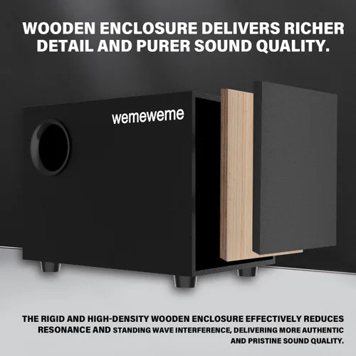 Vista 7 de Altavoces de computadora, altavoces de PC con subwoofer, altavoces para juegos 2.1 para PC de escritorio, alimentación USB con cable auxiliar