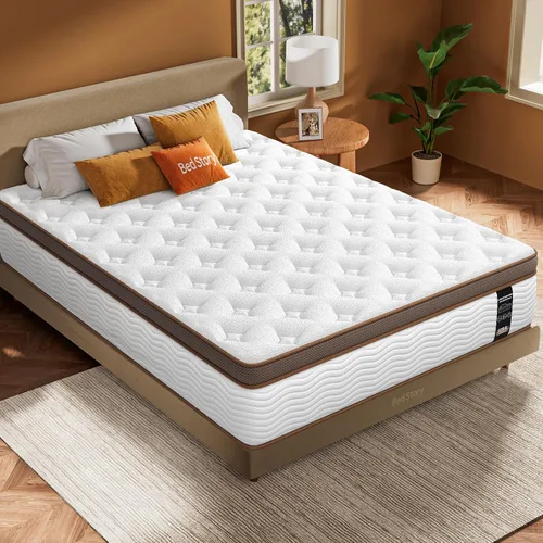 Vista 7 de BedStory Colchón tamaño matrimonial firme - Colchón híbrido de 12 pulgadas con soporte ortopédico para la columna vertebral - Muelles de bolsillo