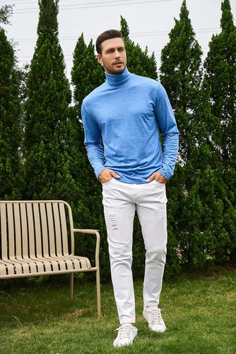 Vista 4 de LONGBIDA Jeans rasgados y ajustados para hombre