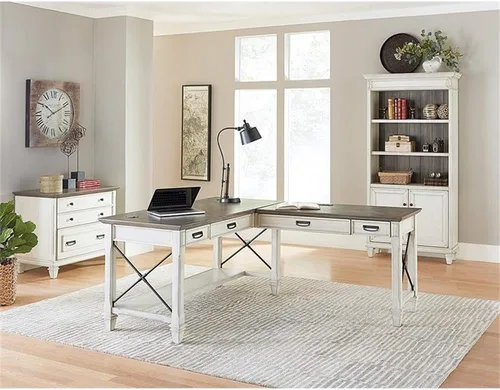 Vista 6 de Martin Furniture Estantería con puertas inferiores, color blanco