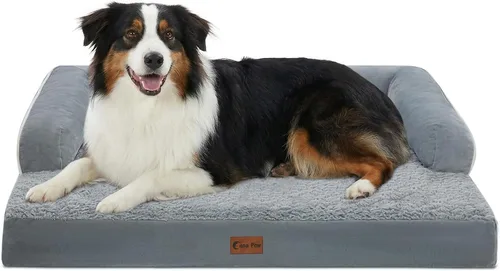 Vista 48 de Cama ortopédica para perros extragrandes, cama de espuma XL con forma de caja de huevos impermeable con lados 45x35 pulgadas, cama de sofá