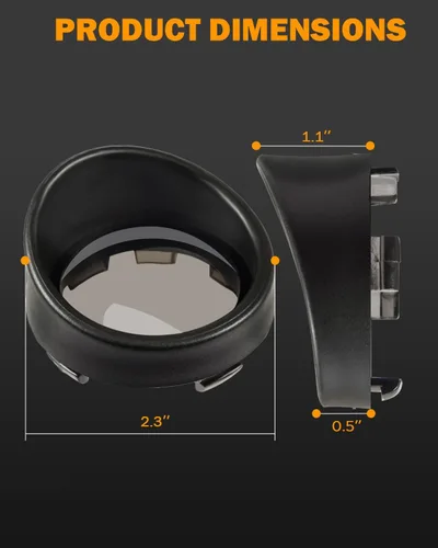 Vista 2 de PBYMT Cubierta de lente de señal de giro ahumada con visera negra de 2 pulgadas, biseles estilo visera bala compatible con Harley Touring Softail