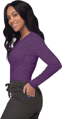 Vista 3 de Sivvan - Camiseta de manga larga para mujer, diseño cómodo para usar debajo de ropa quirúrgica