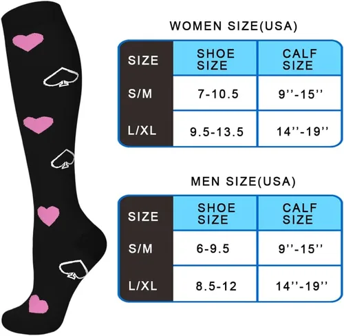 Vista 6 de Aoliks 78 pares de calcetines de compresión médica para mujeres y hombres, calcetines de apoyo hasta la rodilla para correr, enfermeras, viajes