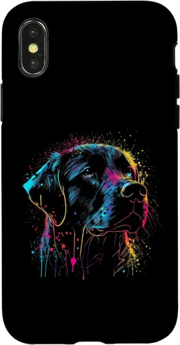 Vista 4 de iPhone 15 Negro Labrador Perro Pintura Acuarela Pintura Colorido Mamá Caso