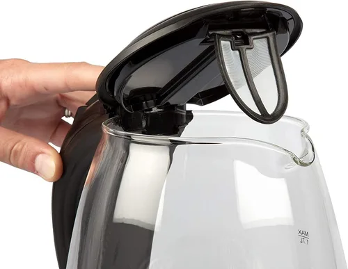 Vista 5 de Hervidor de agua eléctrico de acero inoxidable de 1.7 litros, calentamiento rápido con apagado automático y protección de ebullición, sin cable