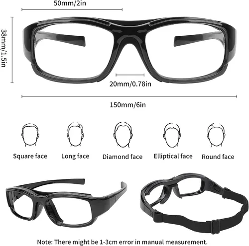 Vista 2 de SooGree Gafas Deportivas de Squash y Racquetball, Gafas de Baloncesto, Correa Ajustable, Resistente al Impacto