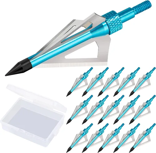 Vista 13 de Hunting Broadheads with 3 Fixed Blade 100 Grain Screw-in Archery Broadheads Compatible with Crossbows,Recurve and Compound Bows