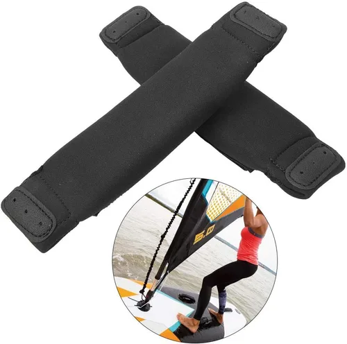 Vista 2 de Correas de pie para kiteboard, correas de pie de kiteboard, correa de pie de surf, negro sólido firme para kiteboard surf, kitesurf, tabla de surf