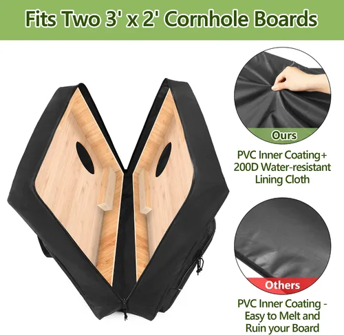 Vista 2 de GOBUROS Funda de transporte para tablero de Cornhole de 3 pies x 2 pies, bolsa de transporte de Cornhole con 8 bolsillos para bolsa de arena