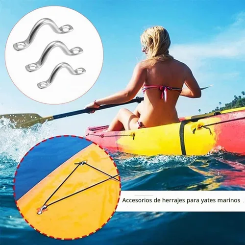 Vista 7 de 20 correas de acero inoxidable 316 para barco Bimini, con diseño de ojo de ojo, amarrar, bucles de cubierta de kayak, 0.157 in de longitud Bimini