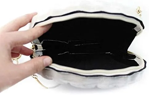Vista 6 de Bolso de noche de concha de mar para mujer, bolso de hombro con correa de cadena de sirena, bolso de mano