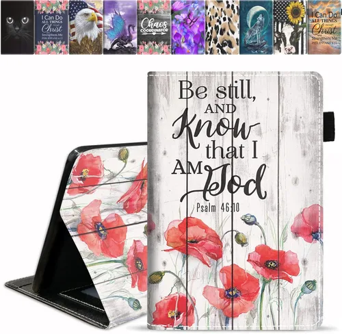 Vista 14 de Funda para tablet Kindle Fire HD 10/Fire HD 10 Plus (11ª generación, versión 2021), funda de piel sintética de alta calidad con ranura para tarjetas