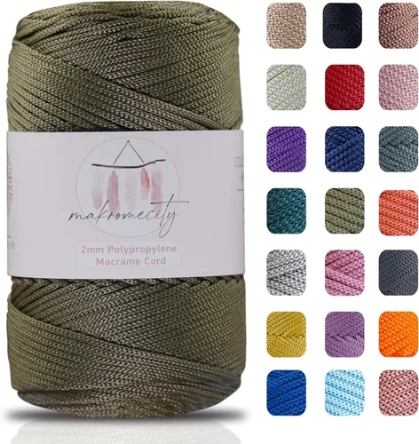 Vista 16 de Makromecity, Cordón de macramé de poliéster de 2 mm x 250 yardas (750 pies) Cordón de macramé de 2 mm de polipropileno para arte y manualidades