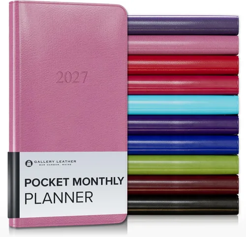 Vista 22 de Gallery Leather Agenda mensual grande 2026-2027 Acadia Navy
