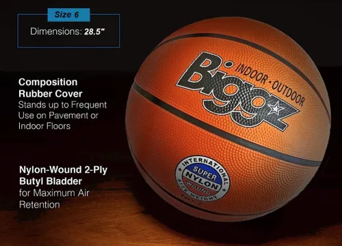 Vista 3 de Biggz Baloncesto naranja talla 6 con bomba de mano