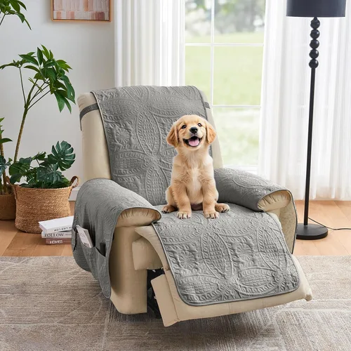 Vista 31 de Fundas acolchadas beige para sillas reclinables, impermeables, fundas para sillas reclinables para niños perezosos, fundas reclinables que admiten