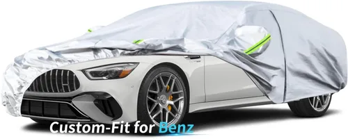 Vista 8 de Funda para automóvil Mercedes Benz, funda de automóvil de 7 capas impermeable para todo tipo de clima, para exteriores, cubierta completa contra