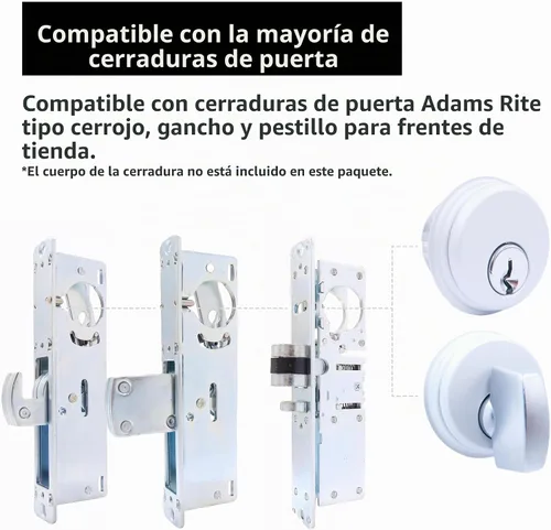 Vista 2 de elox Cilindro con llave de zinc y 1 cilindro de perilla para Adams Rite Commercial Storefront Door Lock a Pair Pack AL