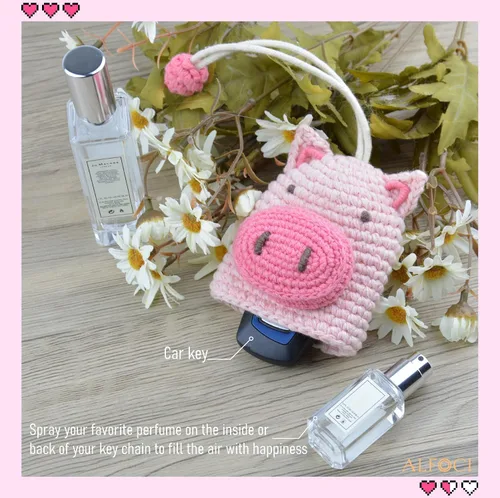 Vista 5 de ALFOCI Llavero de ganchillo para mujer y niña bonito regalo de animales llaveros Kawaii accesorios de decoración para llaves de coche 374 x 315 x 079