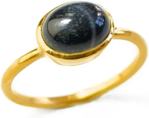 Vista 143 de Oval Birthstone Ring Bezel Set in Vermeil Gold, Sterling Silver, or Rose Gold, Stacking Birthstone Ring [rOMB]