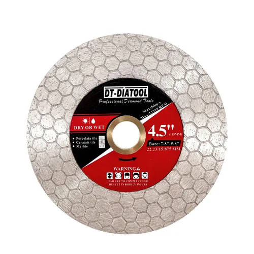 Vista 8 de DT-DIATOOL Disco de corte de azulejos de hoja de sierra de diamante de 4 pulgadas para amoladora angular de eje de 7/8 "- 5/8" para cortar