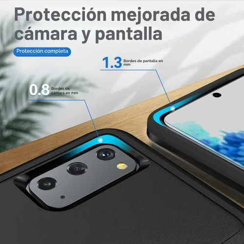 Vista 4 de para Galaxy S20 Funda, con protector de pantalla [Probada a caídas de grado militar] Funda protectora resistente y dura para Samsung Galaxy S20