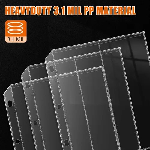 Vista 5 de Fundas plegadas para mapas, protector de mapa, página de sobres para carpetas de 3 anillas, soporte para folletos con bolsillos de 4.5 x 11