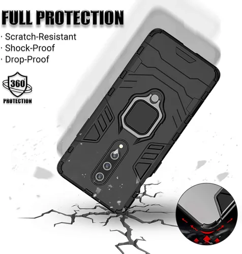 Vista 4 de Jusy Funda resistente a prueba de golpes compatible con Oneplus 8 0.18 oz con soporte de anillo giratorio [no compatible con Verizon y 8pro y 8T]