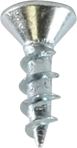 Vista 4 de Rok Hardware Paquete de 100 tornillos para madera de cabeza plana Phillips de rosca gruesa #6 x 1/2" MDF de zinc