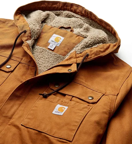 Vista 4 de Carhartt - Chaqueta con forro de sherpa prelavado y ajuste suelto para hombre