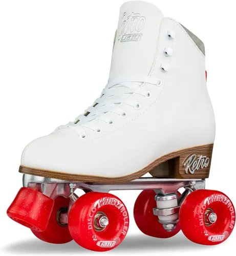 Vista 9 de Crazy Skates Retro Roller Skates Adjustable or Fixed Sizes Classic Quad Skates for Men, Women and Girls Negro (ajustable)