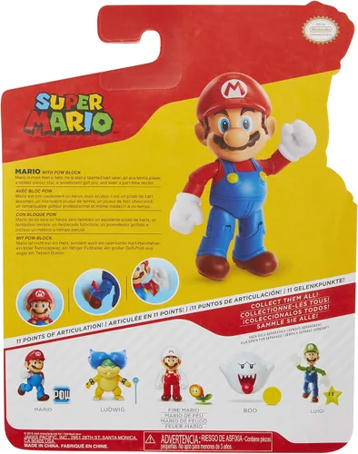 Vista 10 de Super Mario Figura de acción articulada coleccionable de Mario de 4 pulgadas con accesorio de prisionero de guerra