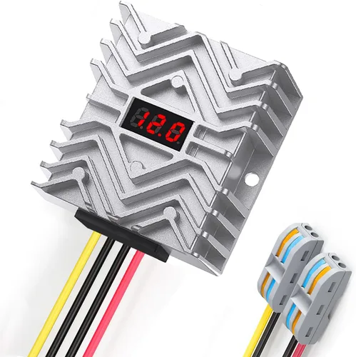 Vista 9 de Estabilizador de voltaje para automóvil, regulador de voltaje resistente de 12 V, 4 A, 48 W, protector de sobretensiones para batería de automóvil