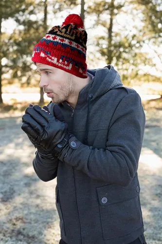 Vista 3 de TINKUY Peru - Gorro de invierno de lana de alpaca hecho a mano, unisex, talla única