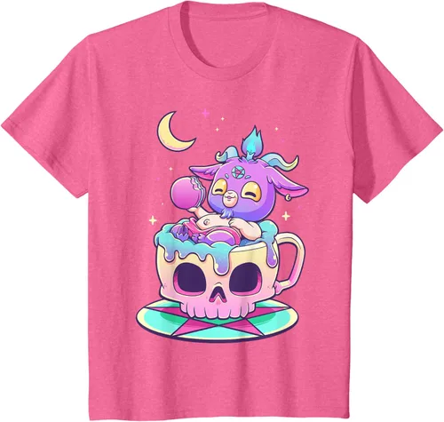 Vista 41 de Kawaii Pastel Goth Cute espeluznante Pentáculo Baphomet - Camiseta de cabra, Negro