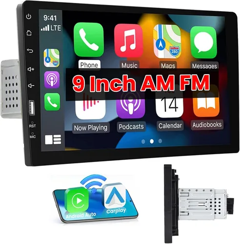 Vista 8 de [Fuluku] Estéreo de coche de 9 "1080P Single DIN con Carplay inalámbrico Android Auto