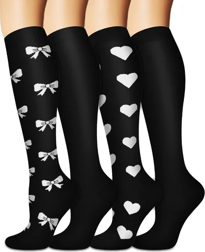 Vista 18 de Calcetines de compresión para mujeres y hombres circulación (3 pares) son el mejor apoyo para correr, atletismo, ciclismo, senderismo