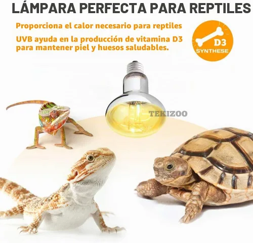 Vista 3 de UVA UVB Lámpara solar de alta intensidad autobalastizada lámpara de calor para reptiles y anfibios (80W)