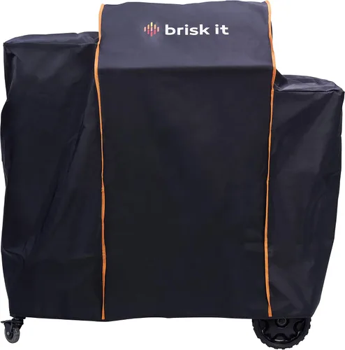 Vista 5 de Brisk It Cubierta de parrilla para parrilla de pellets de madera Zelos-450, cubierta de ahumador resistente e impermeable, cubierta para parrilla