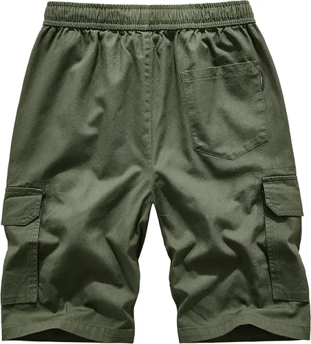 Vista 6 de VtuAOL Pantalones cortos cargo para mujer, cintura elástica, cómodos, de algodón, holgados
