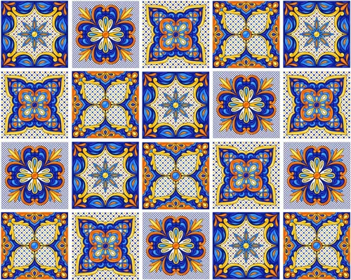 Vista 24 de Azulejos Adhesivos Despegar y Pegar Estilo Azulejo Español Portugués para Salpicadero Juego de 20 piezas (3.9_B)