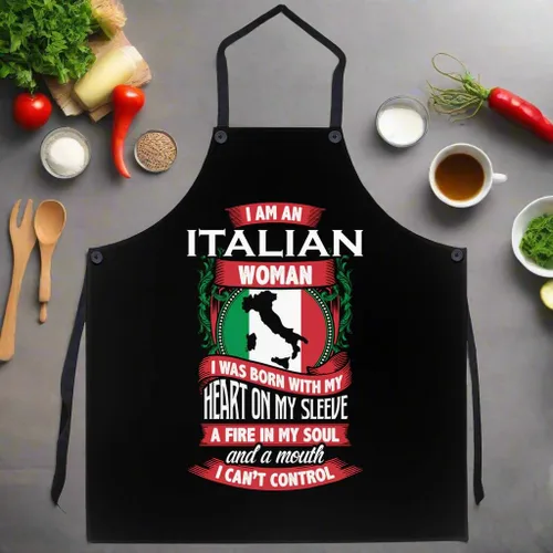 Vista 5 de P.S. I Love Italy Delantal italiano para mujer – Delantal italiano con diseño fresco y lindo para hombres y mujeres