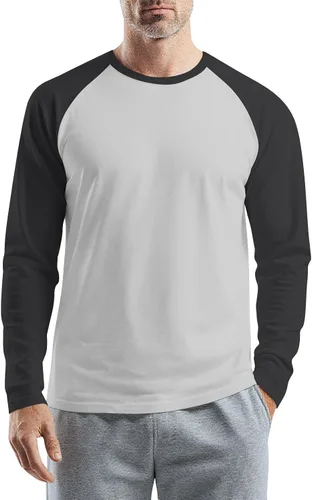 Vista 19 de Camisas de manga larga para hombre, camiseta casual de cuello redondo, suave, elástica, M-3XL