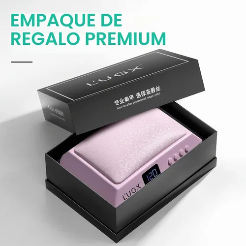Vista 8 de L'UGX Lámpara de uñas profesional para secadora de esmalte de gel de 72 W, luces LED UV con almohada para reposabrazos y bandeja retráctil, perfecta