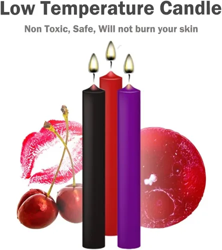 Vista 2 de Velas de baja temperatura, velas románticas de cera para juego de parejas con baja temperatura para amantes