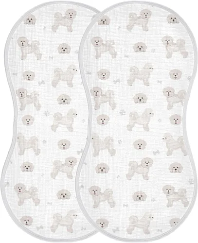 Vista 7 de vvfelixl Paños para eructos, Bichon Frise para bebé, niño, niña, bebé, trapos para eructos, 1 paquete