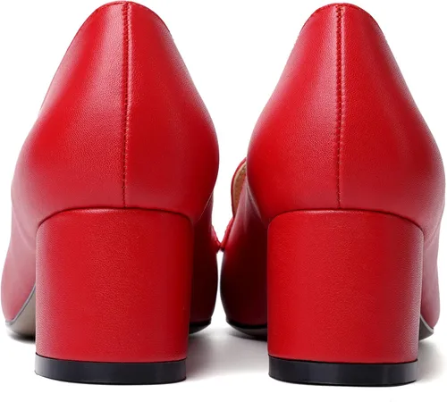 Vista 4 de MODENCOCO Mocasines de tacón bajo grueso para mujer, cómodos, informales, de 2 pulgadas